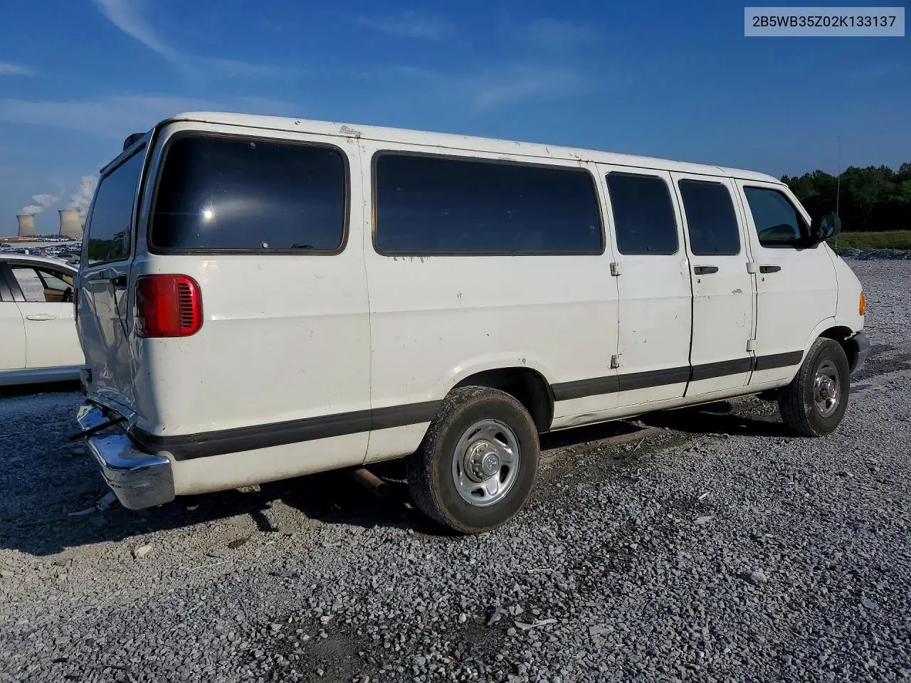 2002 Dodge Ram Wagon B3500 VIN: 2B5WB35Z02K133137 Lot: 53922656