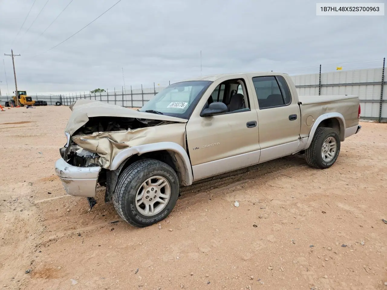 2002 Dodge Dakota Quad Slt VIN: 1B7HL48X52S700963 Lot: 56183776