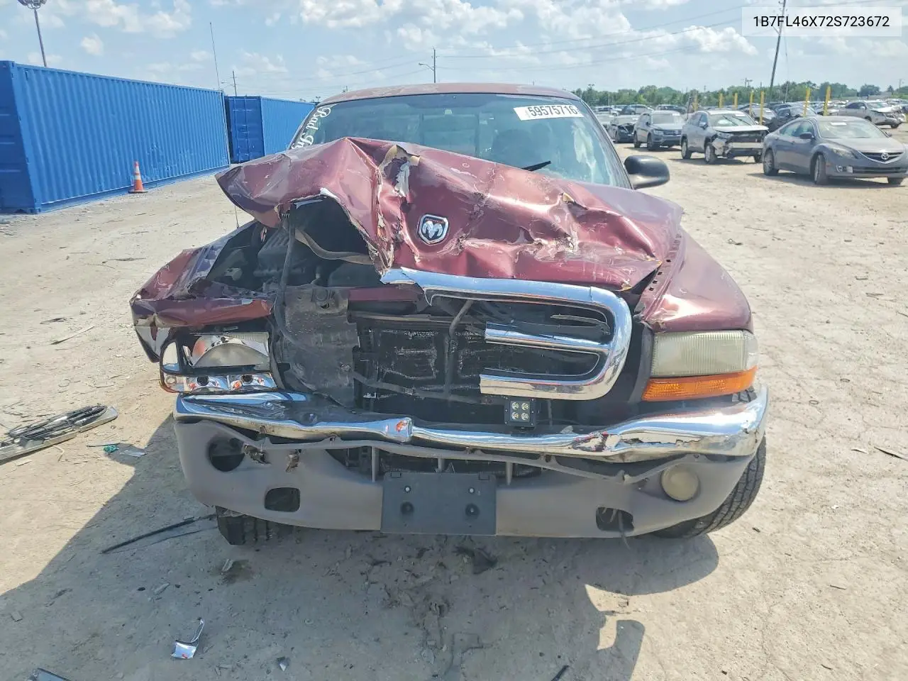 2002 Dodge Dakota Slt VIN: 1B7FL46X72S723672 Lot: 59575716