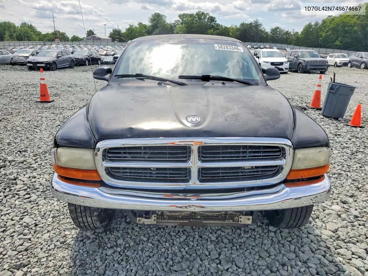 2004 Dodge Dakota Slt VIN: 1D7GL42N74S674667 Lot: 58283346