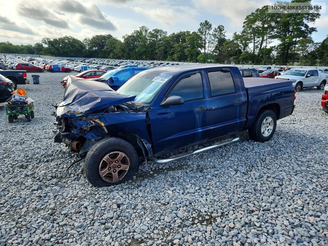 2005 Dodge Dakota Quad Slt VIN: 1D7HE48K85S136184 Lot: 58817866