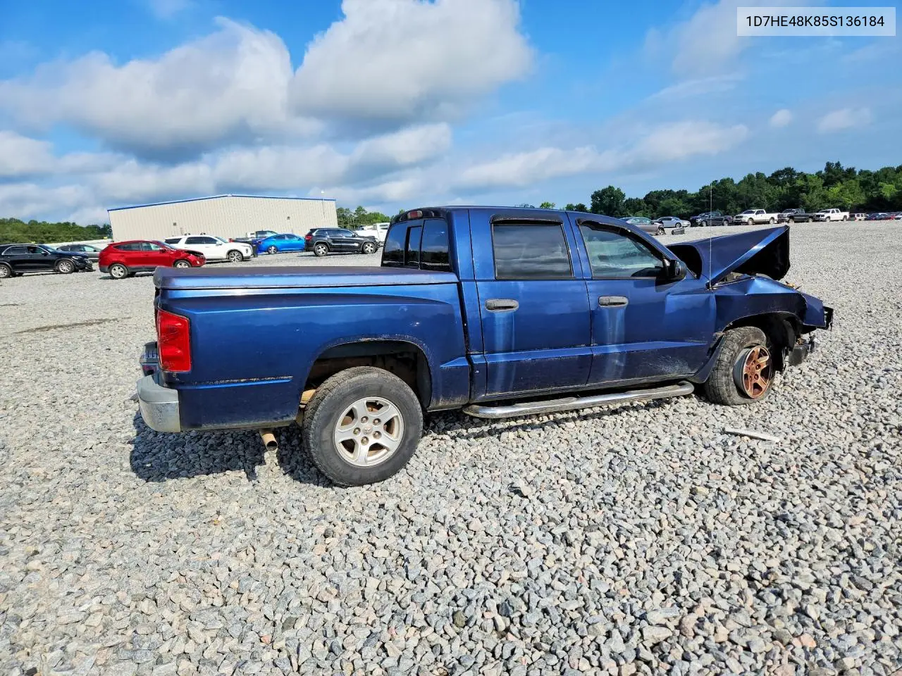 2005 Dodge Dakota Quad Slt VIN: 1D7HE48K85S136184 Lot: 58817866