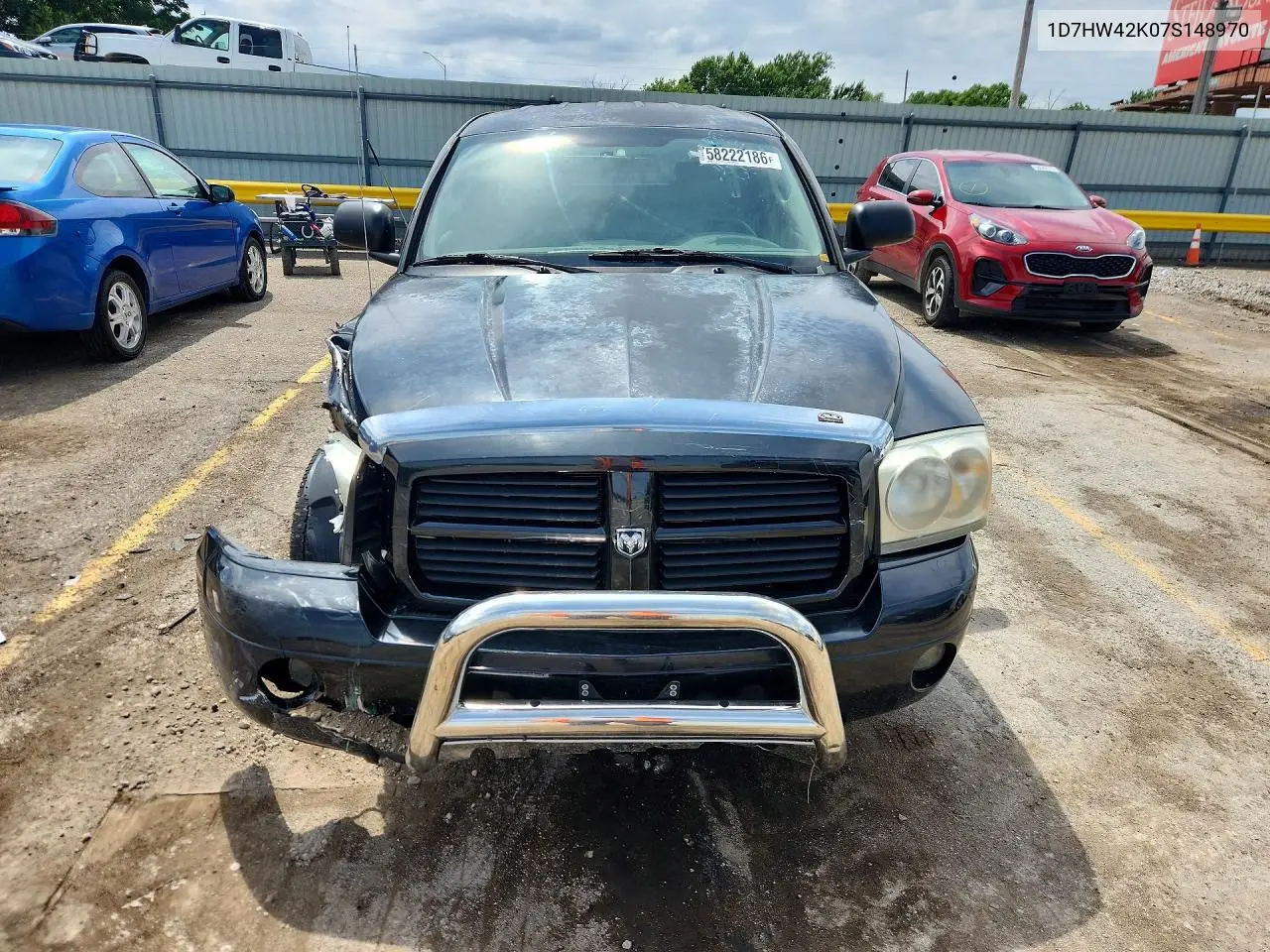 2007 Dodge Dakota Slt VIN: 1D7HW42K07S148970 Lot: 58222186