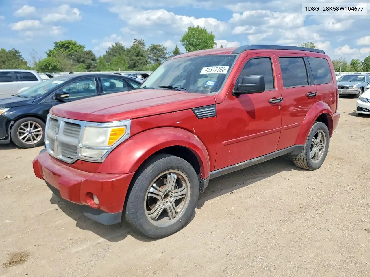 2008 Dodge Nitro Sxt VIN: 1D8GT28K58W104677 Lot: 49317306