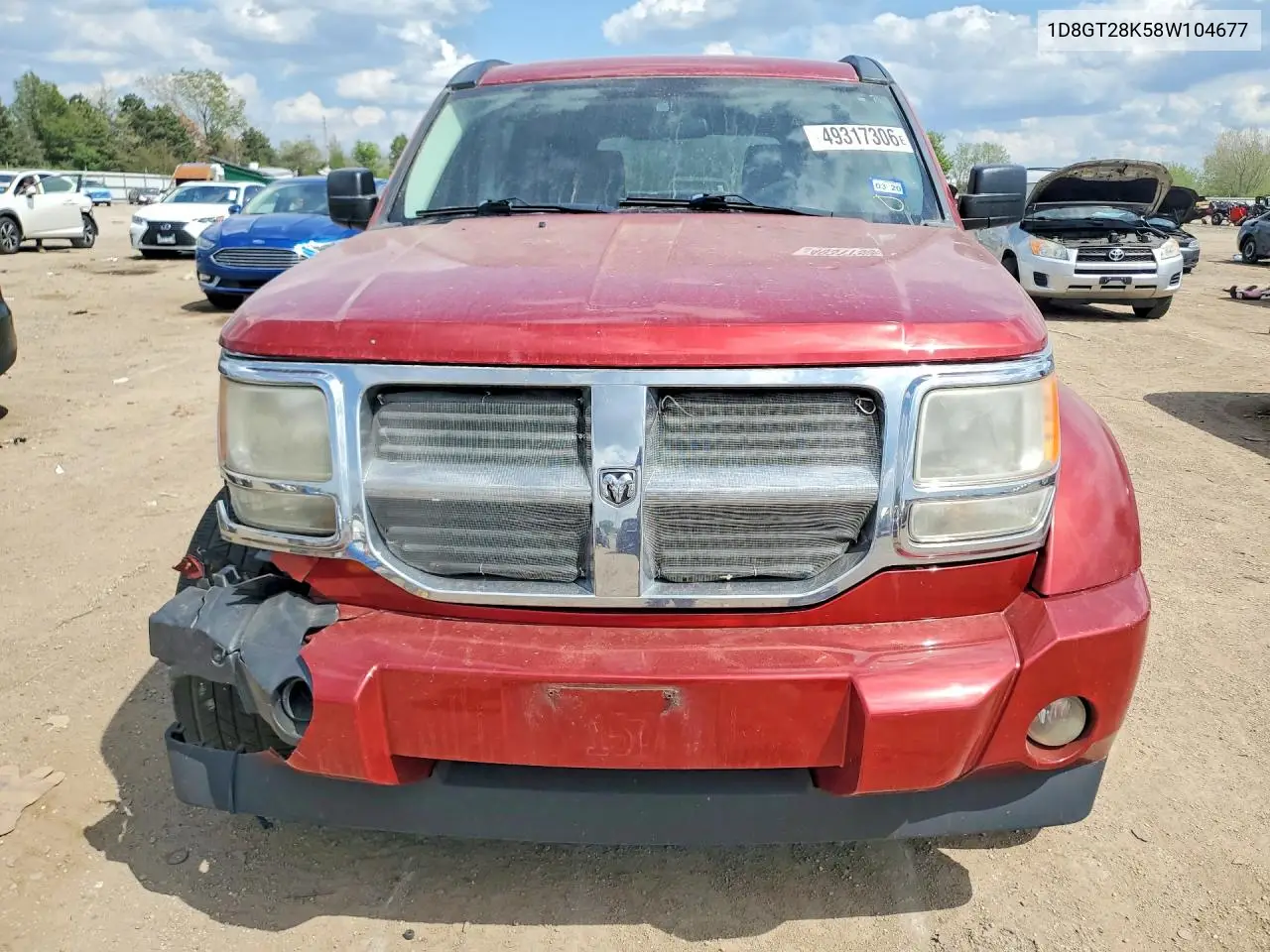 2008 Dodge Nitro Sxt VIN: 1D8GT28K58W104677 Lot: 49317306