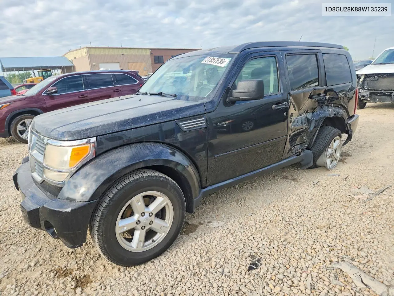 2008 Dodge Nitro Sxt VIN: 1D8GU28K88W135239 Lot: 51857536