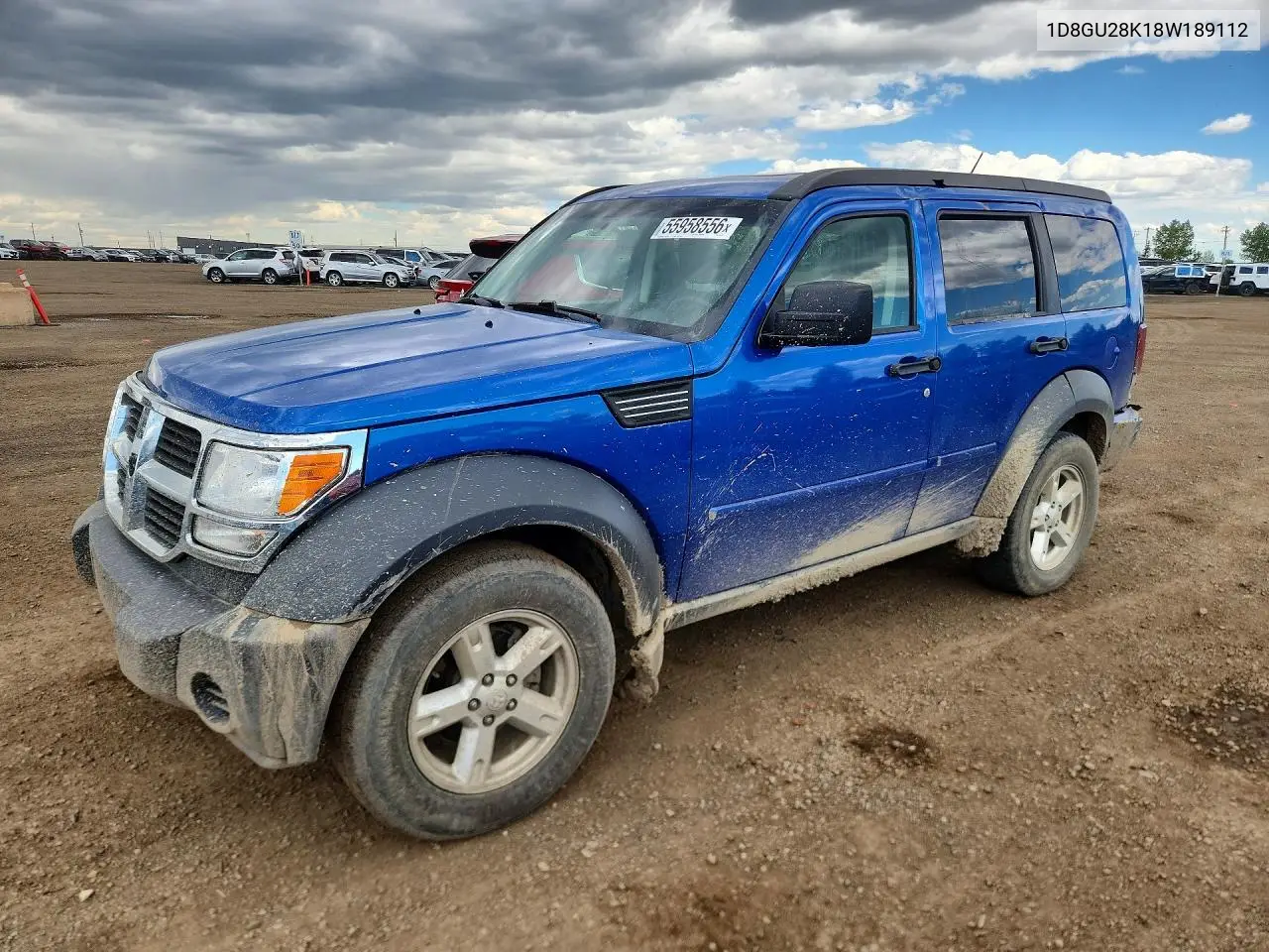 2008 Dodge Nitro Sxt VIN: 1D8GU28K18W189112 Lot: 55958556