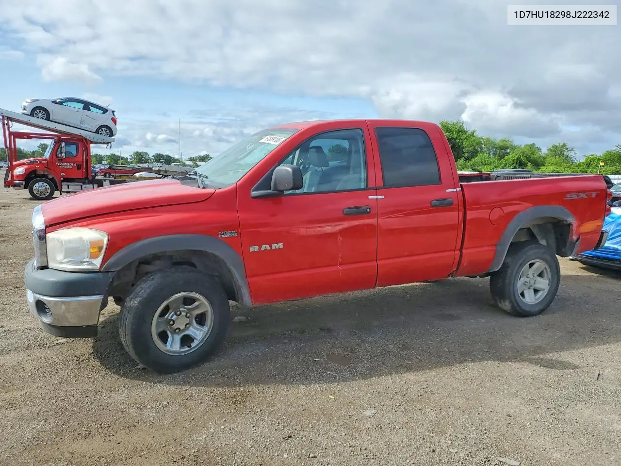 2008 Dodge 1500 Slt VIN: 1D7HU18298J222342 Lot: 61889106