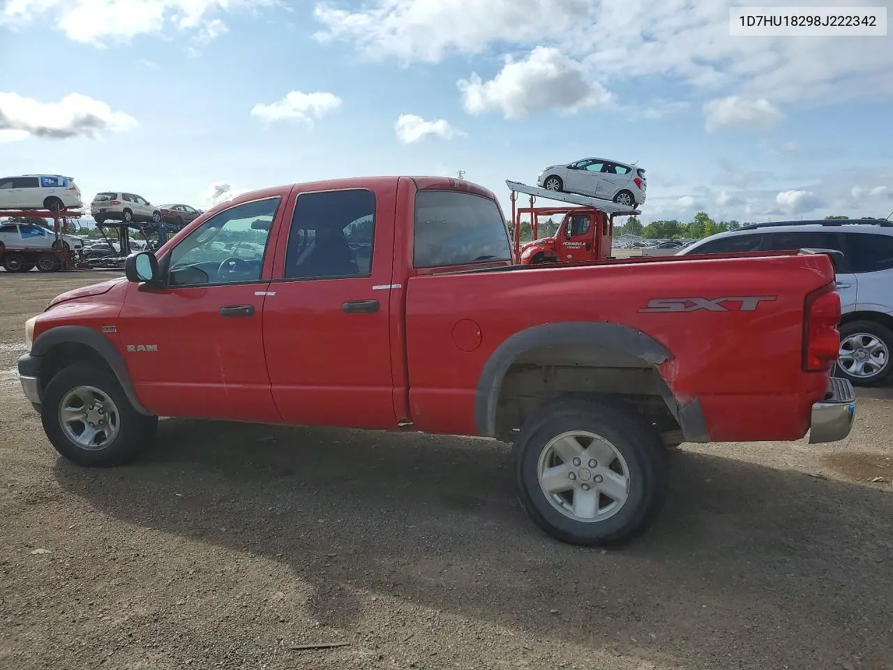 2008 Dodge 1500 Slt VIN: 1D7HU18298J222342 Lot: 61889106