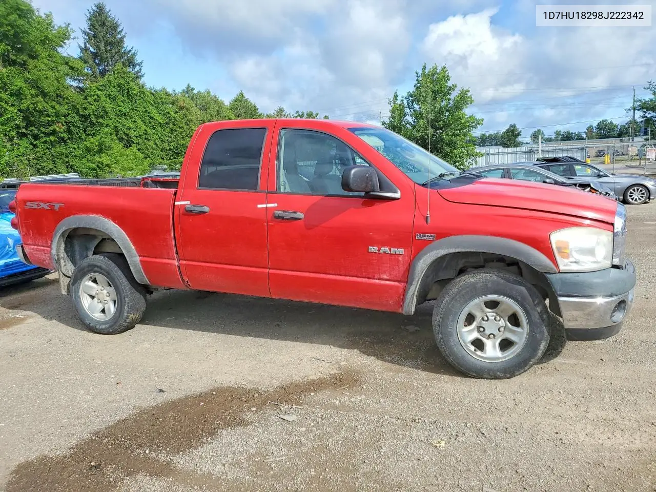 2008 Dodge 1500 Slt VIN: 1D7HU18298J222342 Lot: 61889106