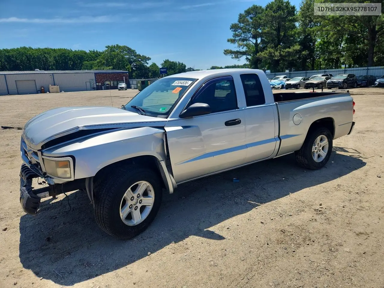 2009 Dodge Dakota Sxt VIN: 1D7HE32KX9S778107 Lot: 57654836