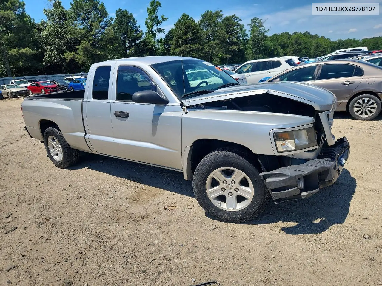 2009 Dodge Dakota Sxt VIN: 1D7HE32KX9S778107 Lot: 57654836