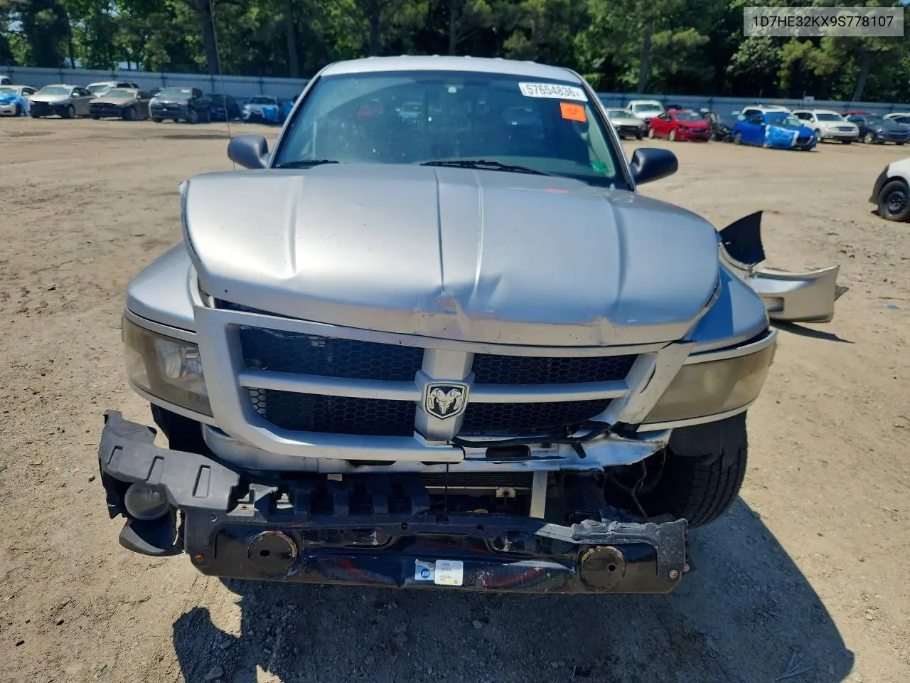2009 Dodge Dakota Sxt VIN: 1D7HE32KX9S778107 Lot: 57654836