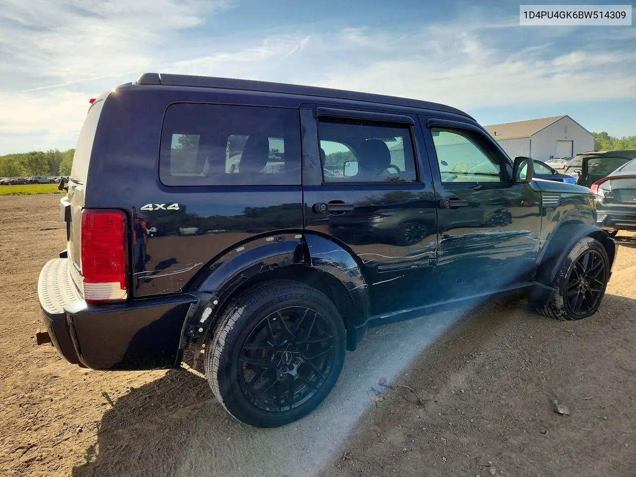 2011 Dodge Nitro Heat VIN: 1D4PU4GK6BW514309 Lot: 55135176