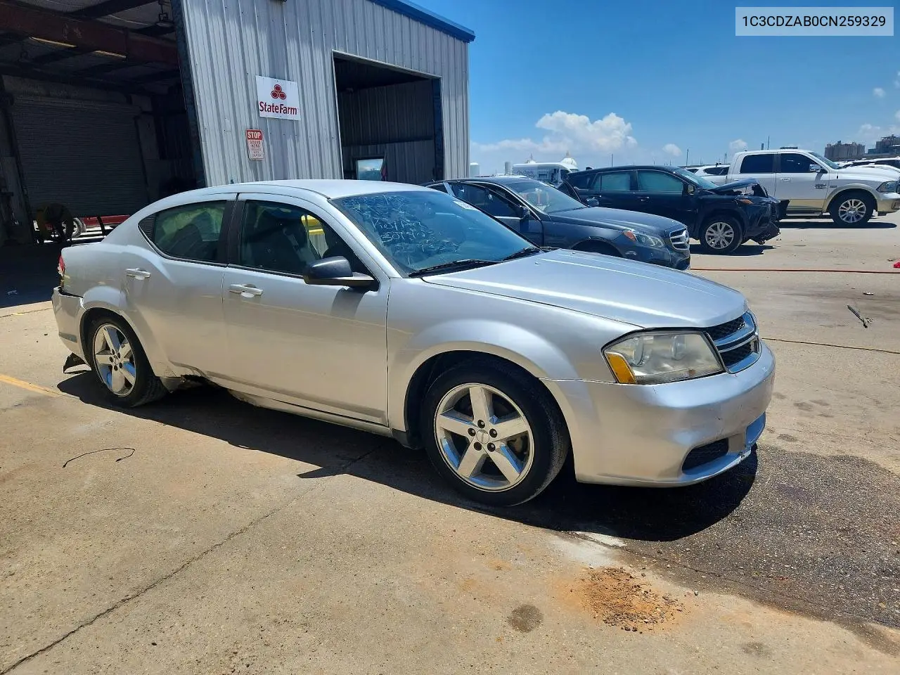 2012 Dodge Avenger Se VIN: 1C3CDZAB0CN259329 Lot: 56426896