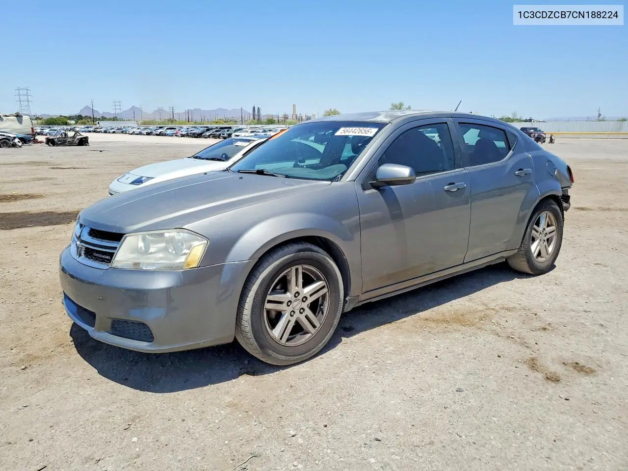2012 Dodge Avenger Sxt VIN: 1C3CDZCB7CN188224 Lot: 56442656