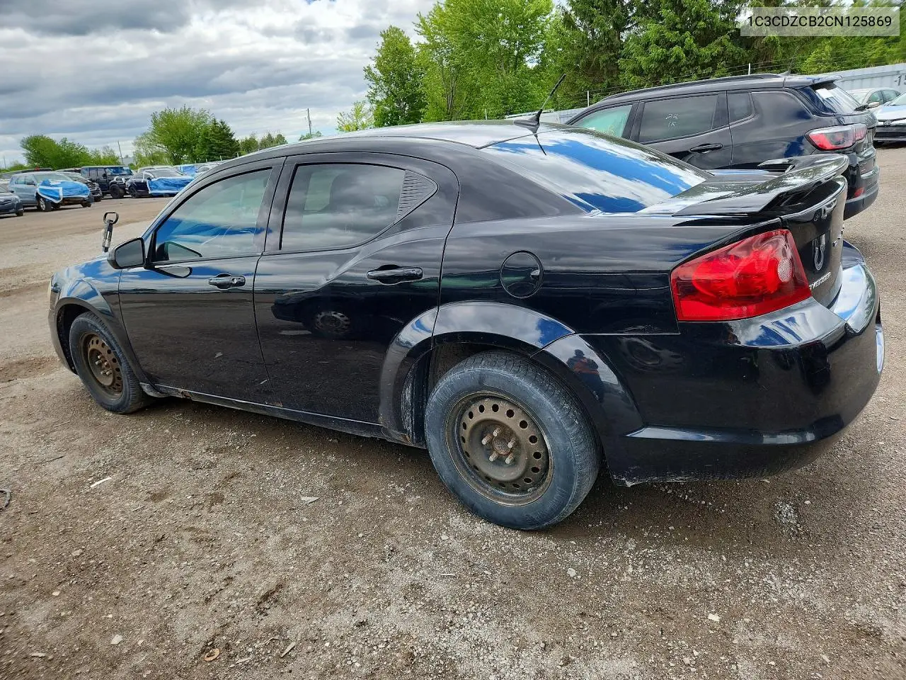 2012 Dodge Avenger Sxt VIN: 1C3CDZCB2CN125869 Lot: 56859616