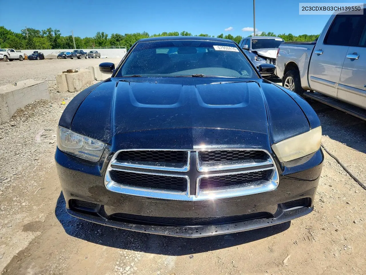 2012 Dodge Charger Se VIN: 2C3CDXBG3CH139550 Lot: 57950416