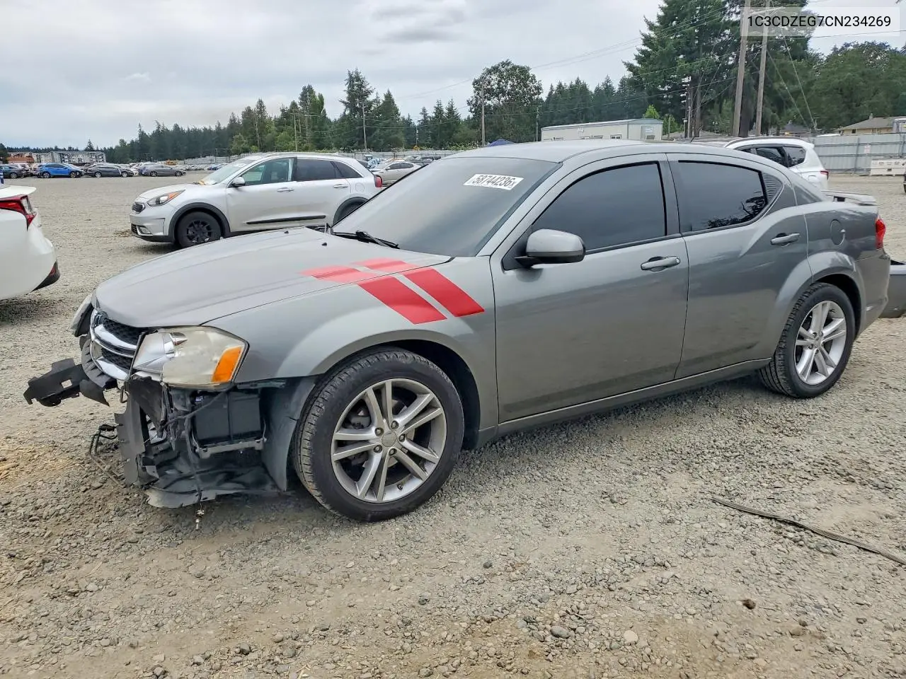 2012 Dodge Avenger Sxt VIN: 1C3CDZEG7CN234269 Lot: 58744236