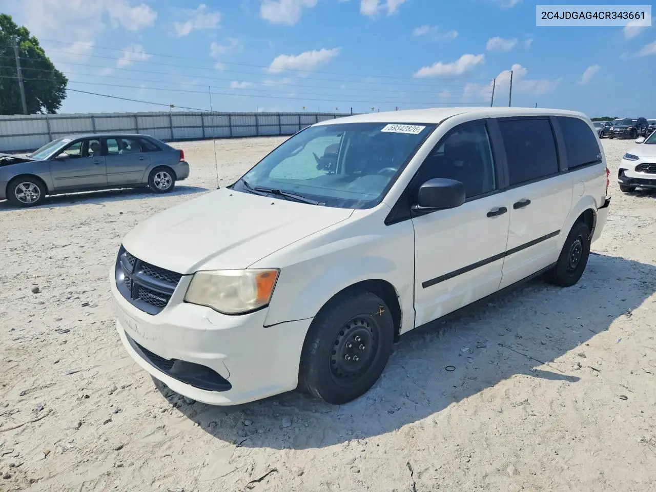 2012 Dodge Ram Van VIN: 2C4JDGAG4CR343661 Lot: 59342826