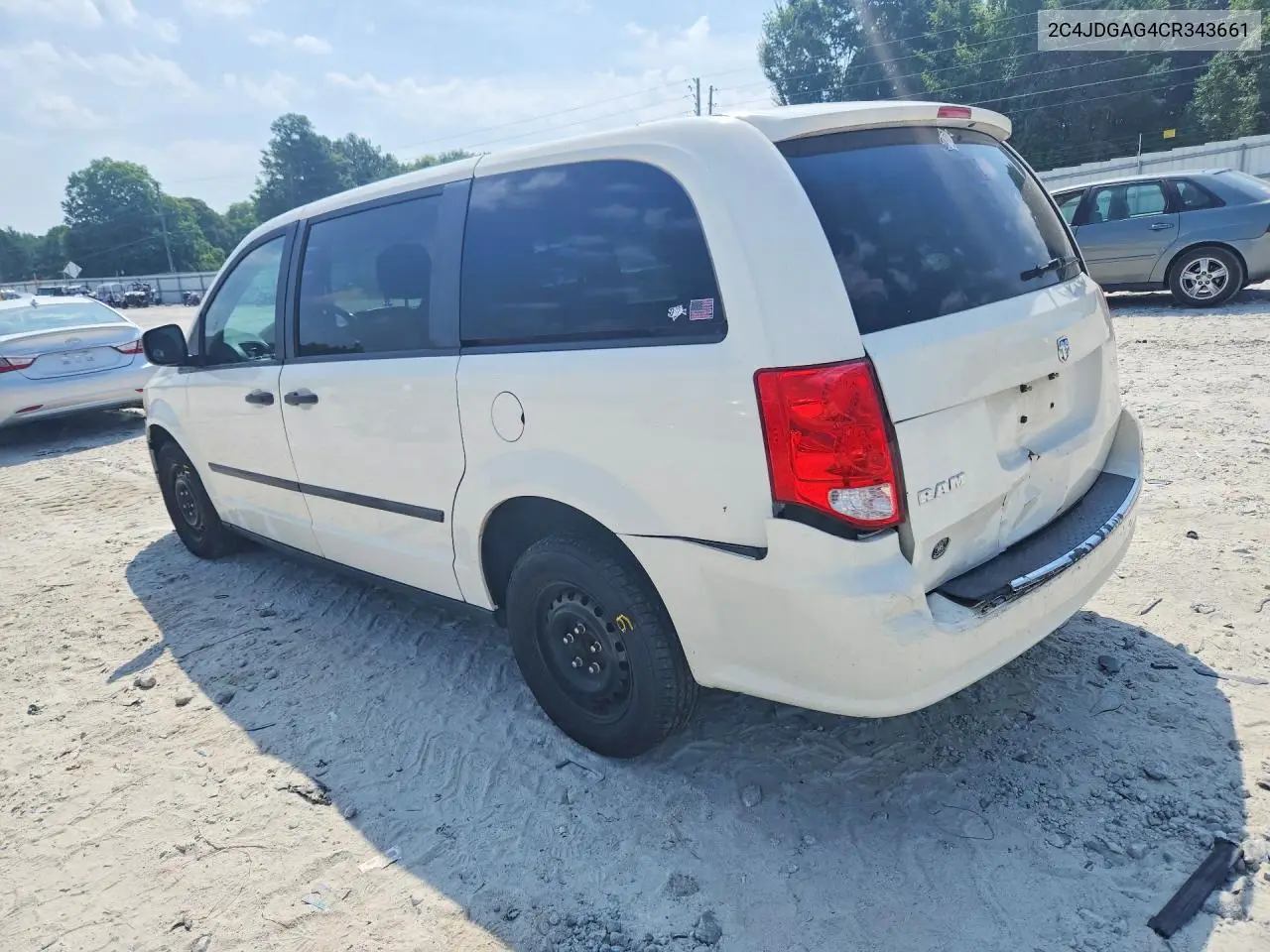 2012 Dodge Ram Van VIN: 2C4JDGAG4CR343661 Lot: 59342826