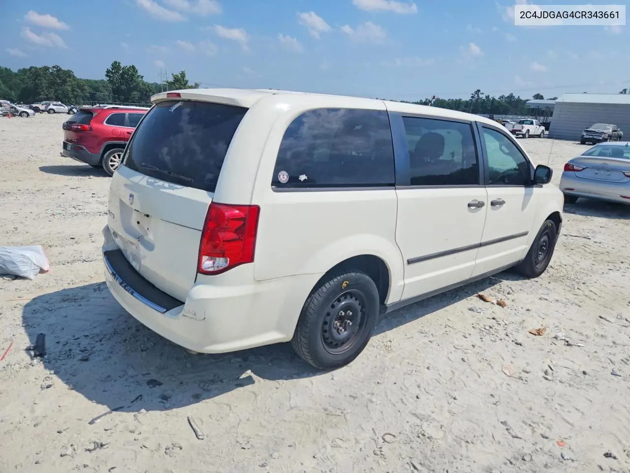 2012 Dodge Ram Van VIN: 2C4JDGAG4CR343661 Lot: 59342826