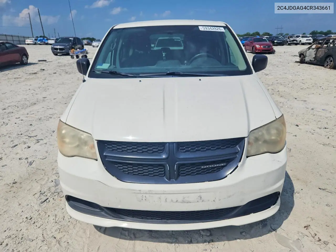2012 Dodge Ram Van VIN: 2C4JDGAG4CR343661 Lot: 59342826
