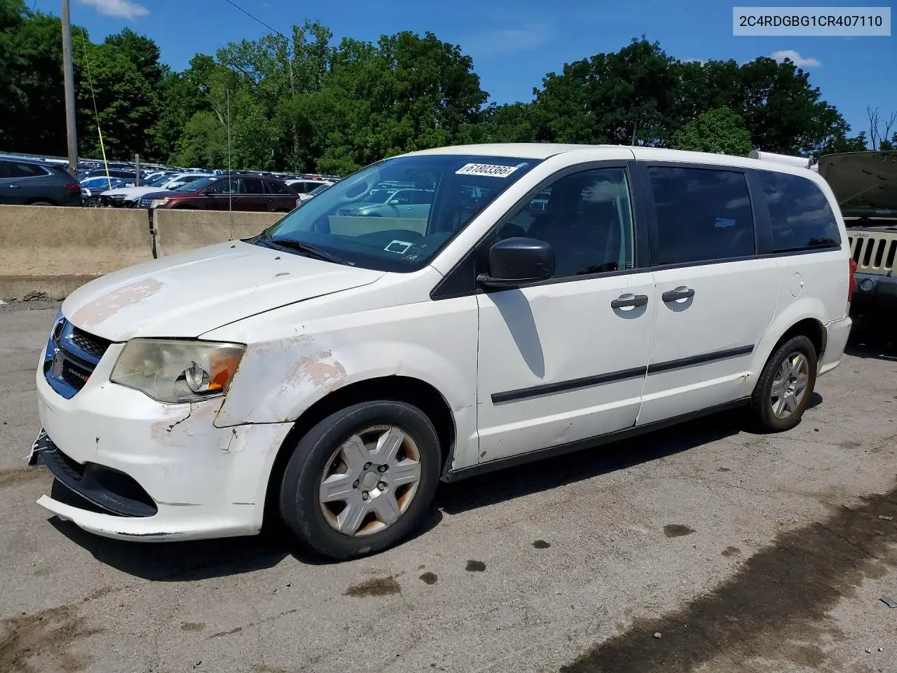 2012 Dodge Grand Caravan Se VIN: 2C4RDGBG1CR407110 Lot: 61803366