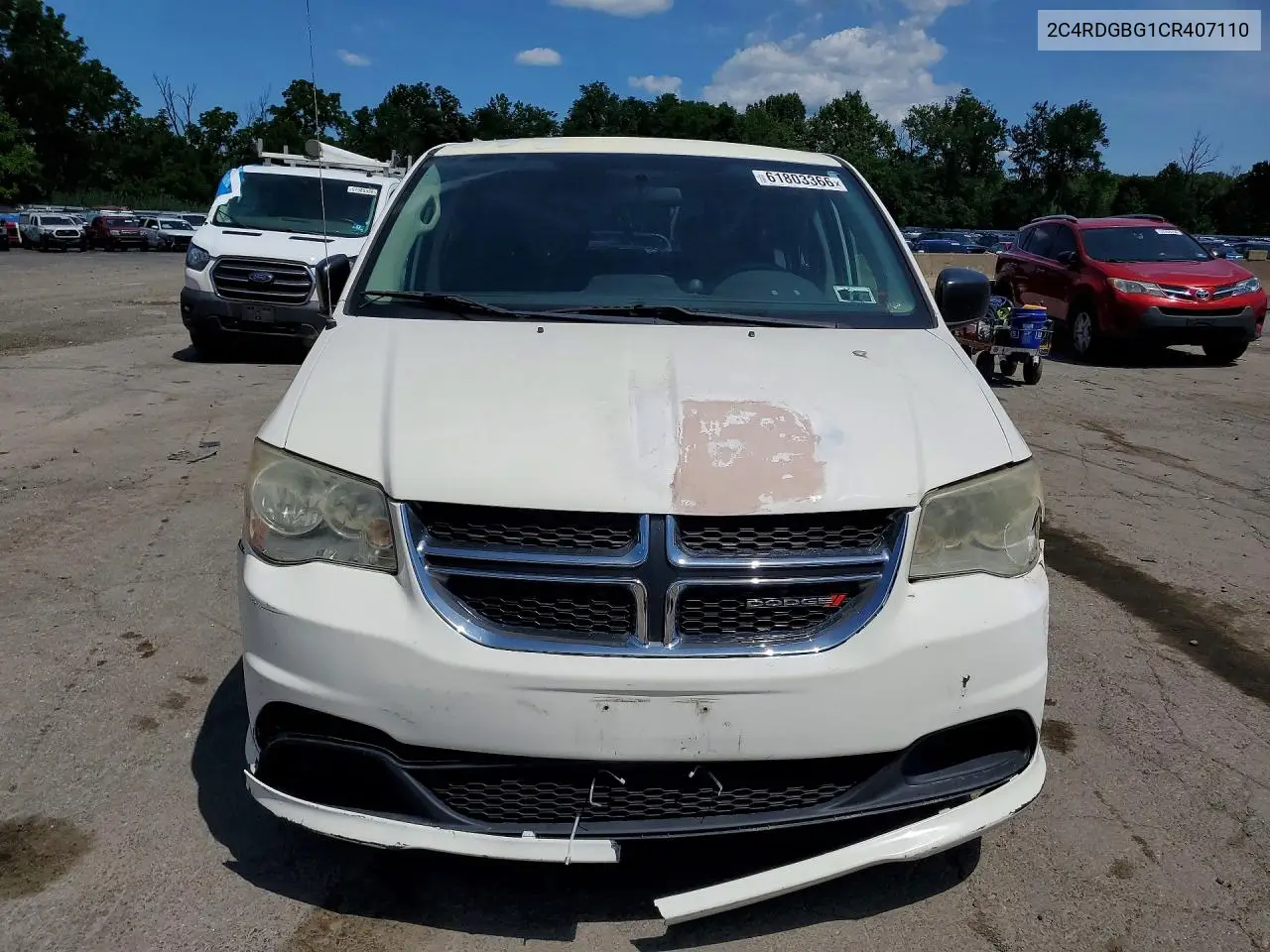 2012 Dodge Grand Caravan Se VIN: 2C4RDGBG1CR407110 Lot: 61803366