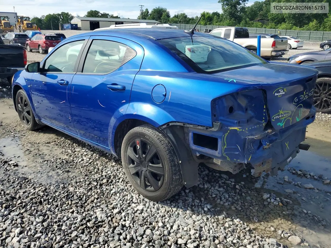 2013 Dodge Avenger Se VIN: 1C3CDZAB2DN615751 Lot: 54696786