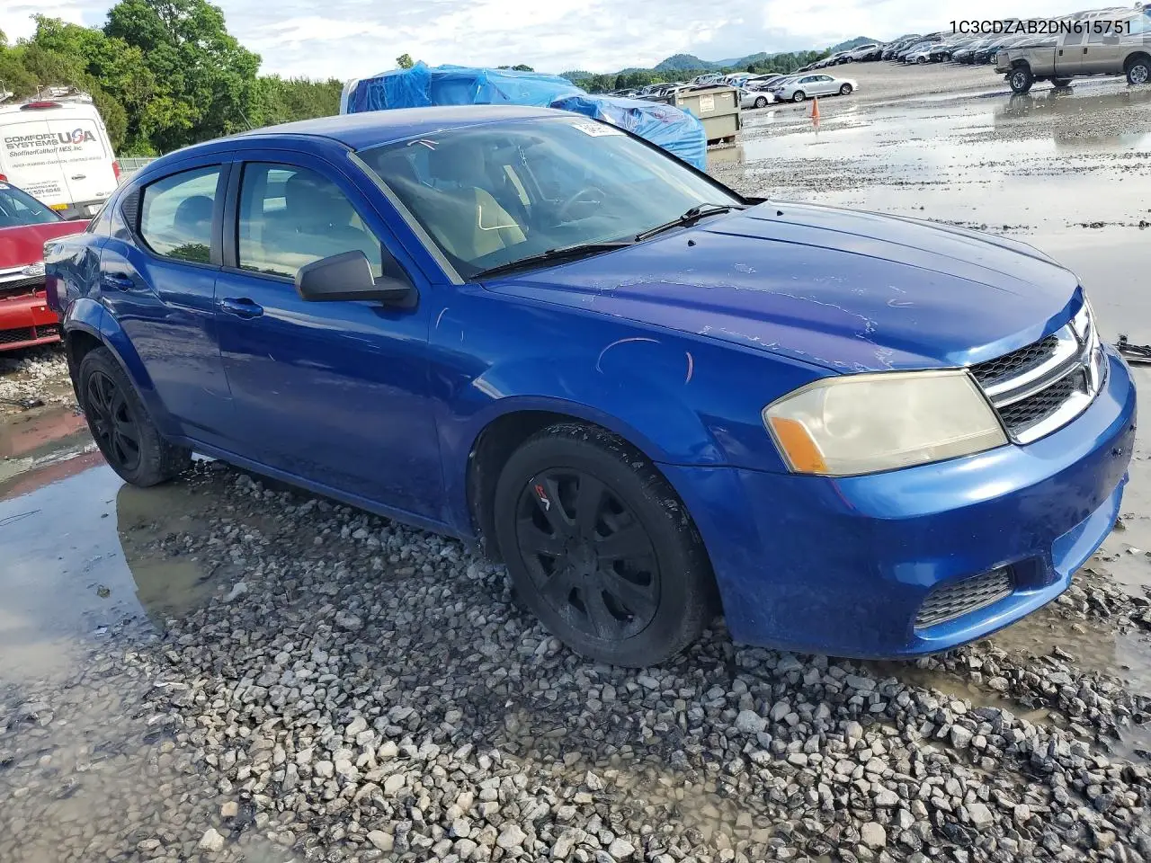 2013 Dodge Avenger Se VIN: 1C3CDZAB2DN615751 Lot: 54696786
