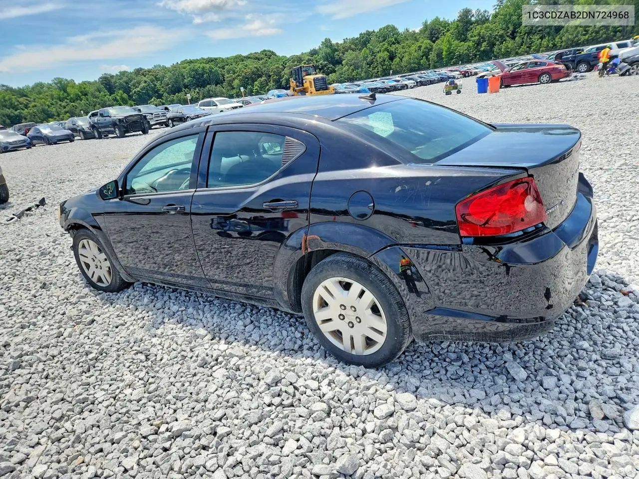 2013 Dodge Avenger Se VIN: 1C3CDZAB2DN724968 Lot: 57516786