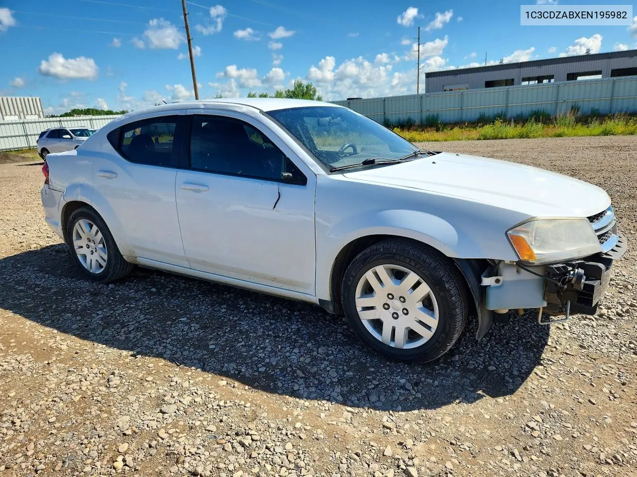 2014 Dodge Avenger Se VIN: 1C3CDZABXEN195982 Lot: 57389646