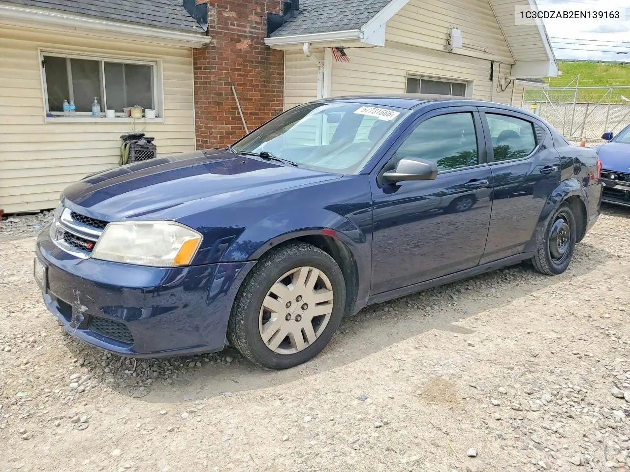 2014 Dodge Avenger Se VIN: 1C3CDZAB2EN139163 Lot: 57731666