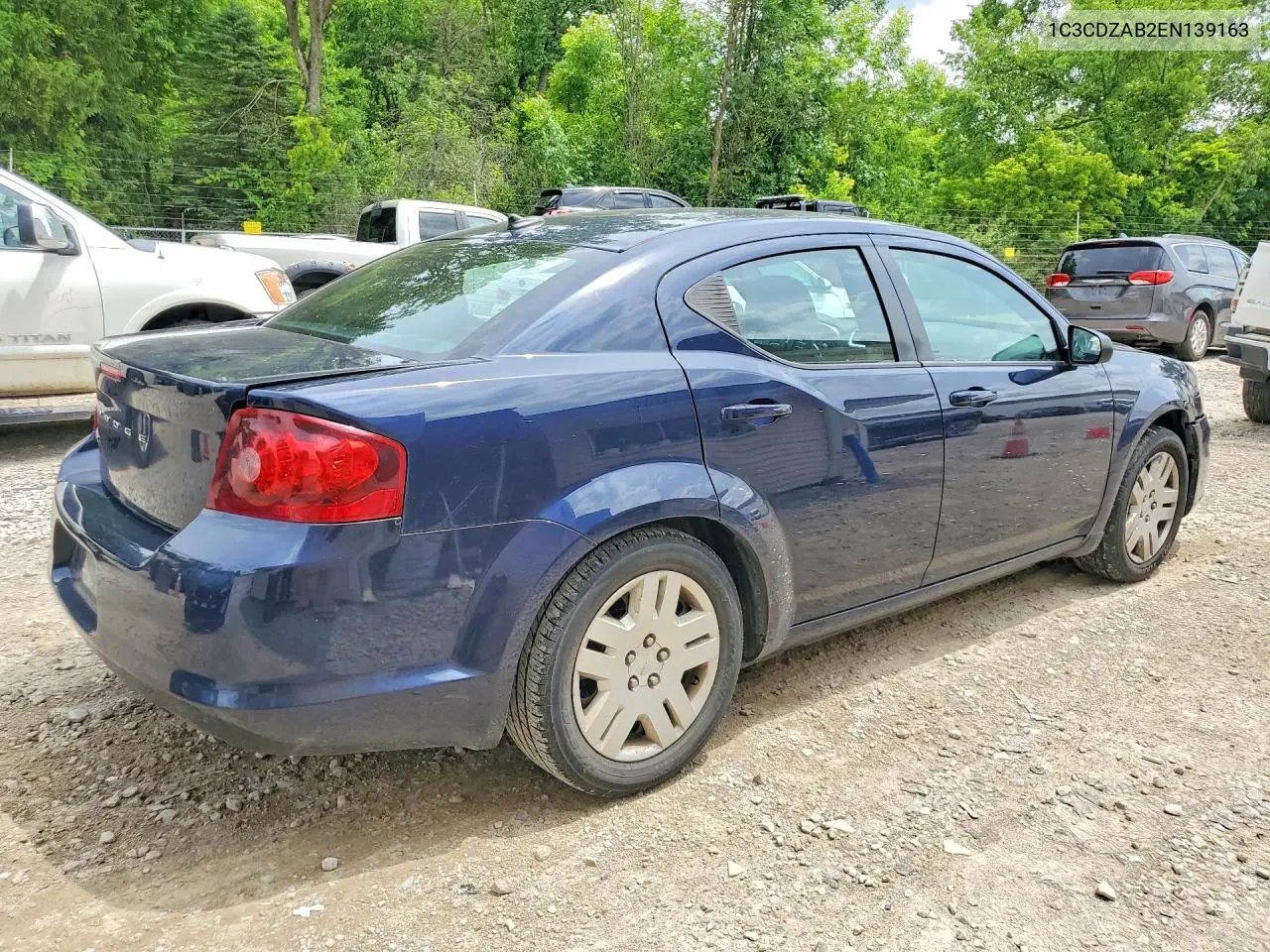2014 Dodge Avenger Se VIN: 1C3CDZAB2EN139163 Lot: 57731666