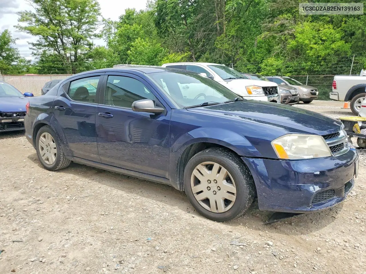 2014 Dodge Avenger Se VIN: 1C3CDZAB2EN139163 Lot: 57731666