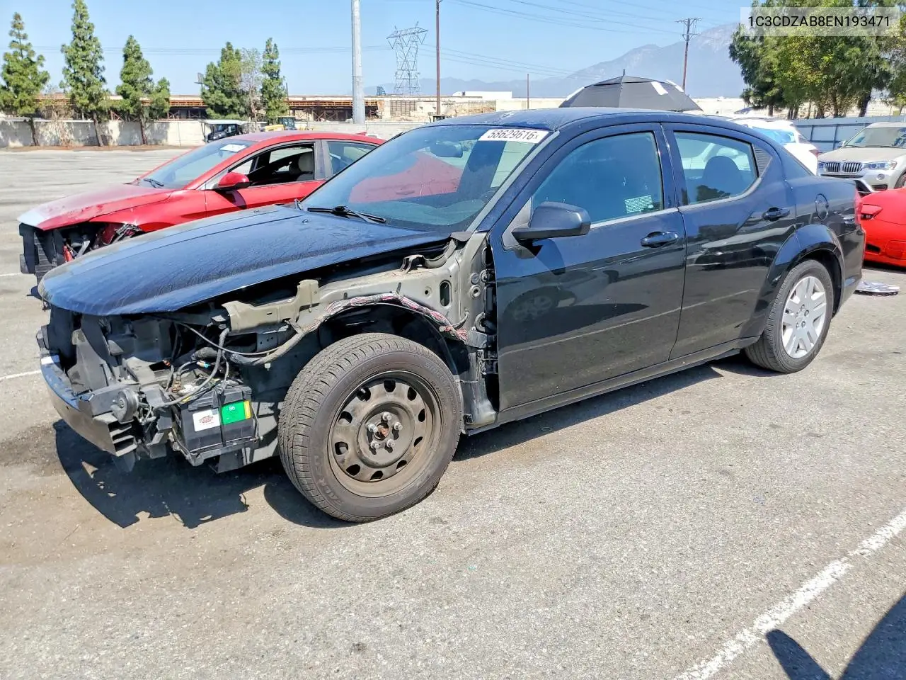 2014 Dodge Avenger Se VIN: 1C3CDZAB8EN193471 Lot: 58629616