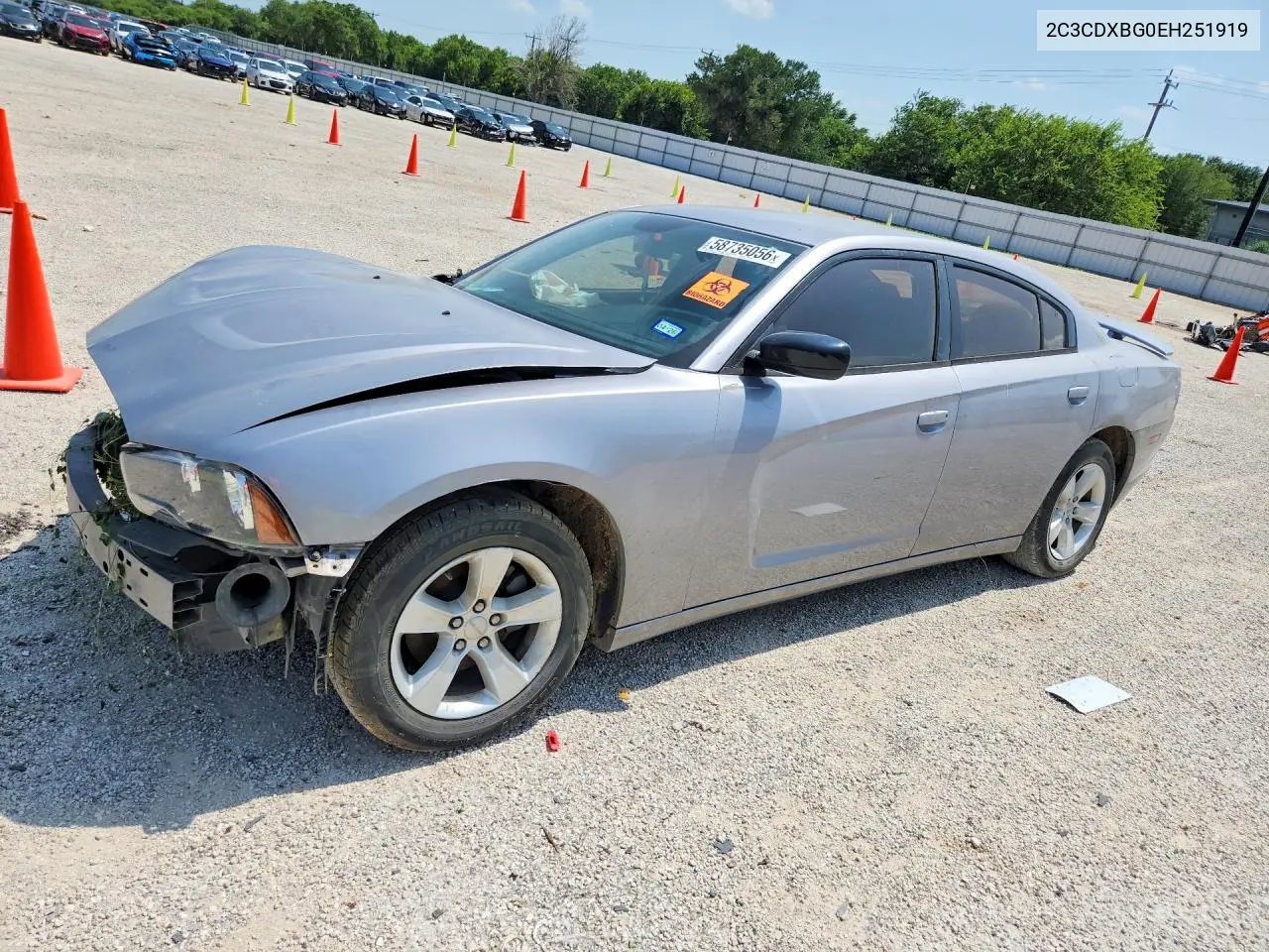 2014 Dodge Charger Se VIN: 2C3CDXBG0EH251919 Lot: 58735056
