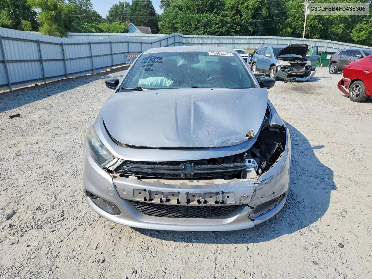 2015 Dodge Dart Sxt VIN: 1C3CDFBB4FD435306 Lot: 59963856