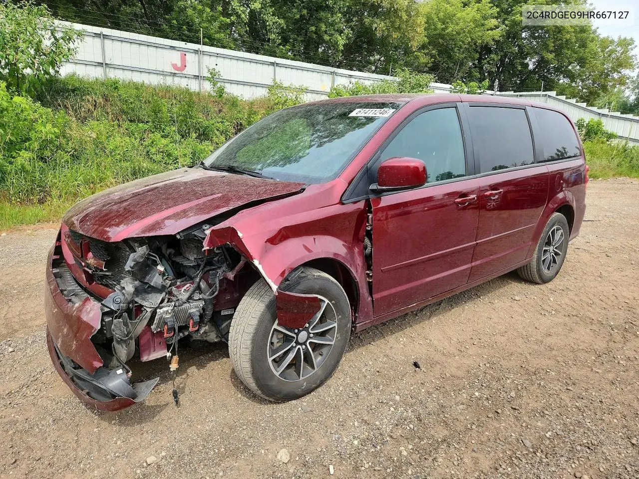 2017 Dodge Grand Caravan Gt VIN: 2C4RDGEG9HR667127 Lot: 61411246