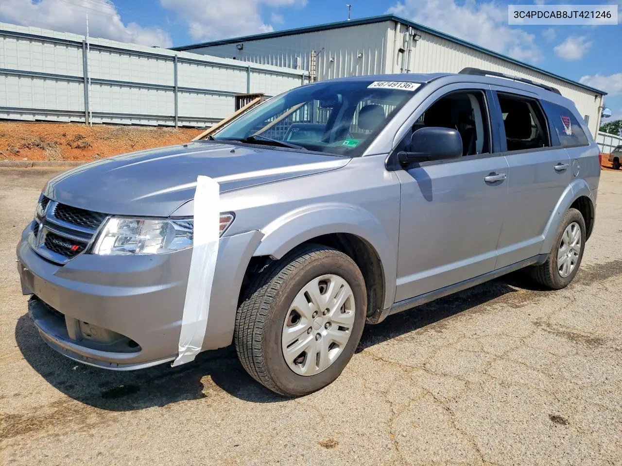 2018 Dodge Journey Se VIN: 3C4PDCAB8JT421246 Lot: 56749136