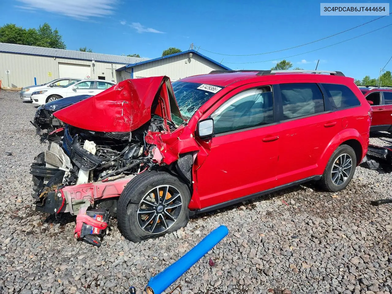 2018 Dodge Journey Se VIN: 3C4PDCAB6JT444654 Lot: 57429366