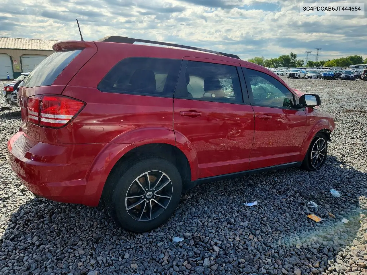 2018 Dodge Journey Se VIN: 3C4PDCAB6JT444654 Lot: 57429366