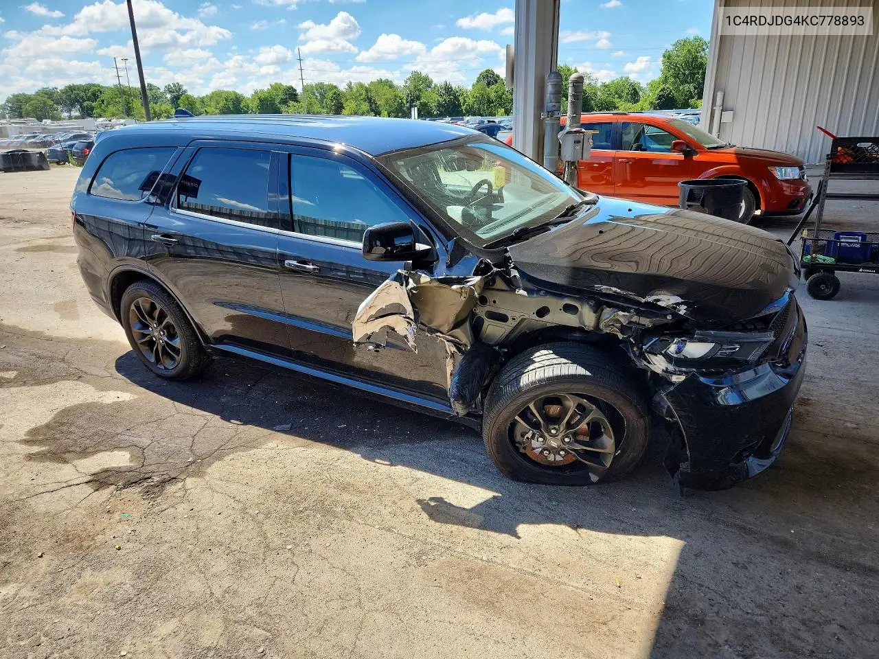 2019 Dodge Durango Gt VIN: 1C4RDJDG4KC778893 Lot: 58441326