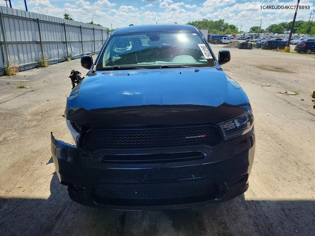 2019 Dodge Durango Gt VIN: 1C4RDJDG4KC778893 Lot: 58441326