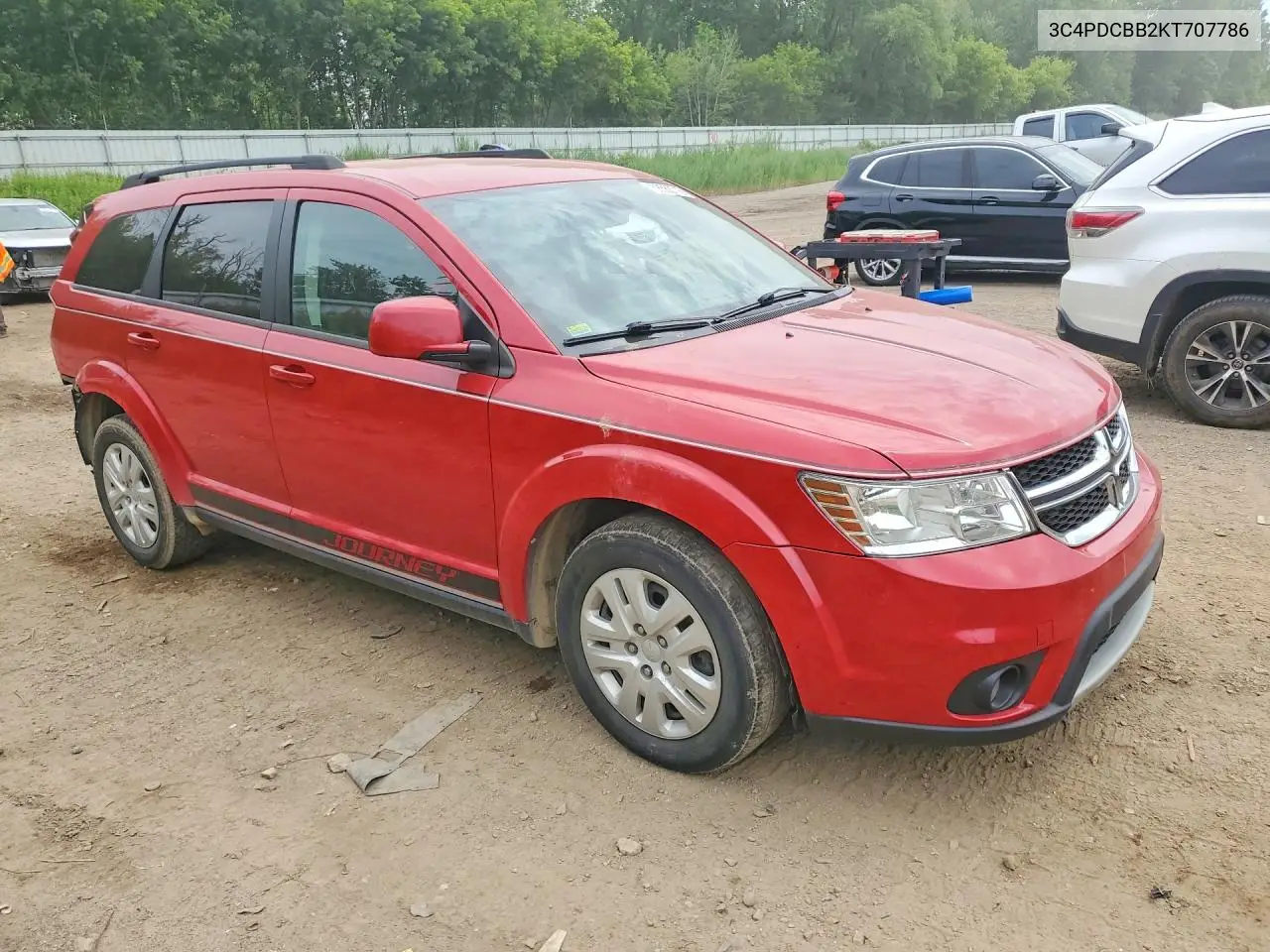 2019 Dodge Journey Se VIN: 3C4PDCBB2KT707786 Lot: 58563716