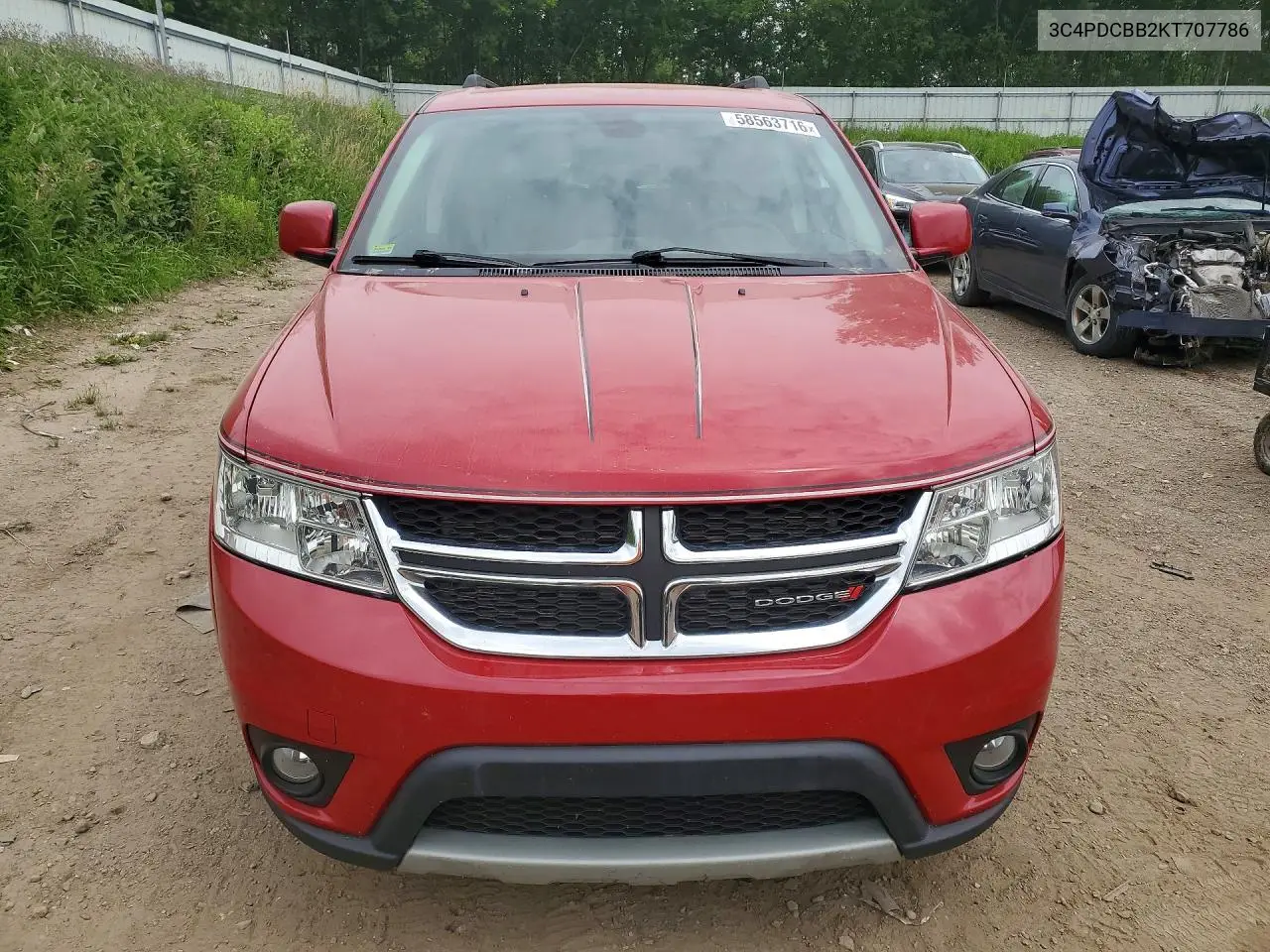 2019 Dodge Journey Se VIN: 3C4PDCBB2KT707786 Lot: 58563716