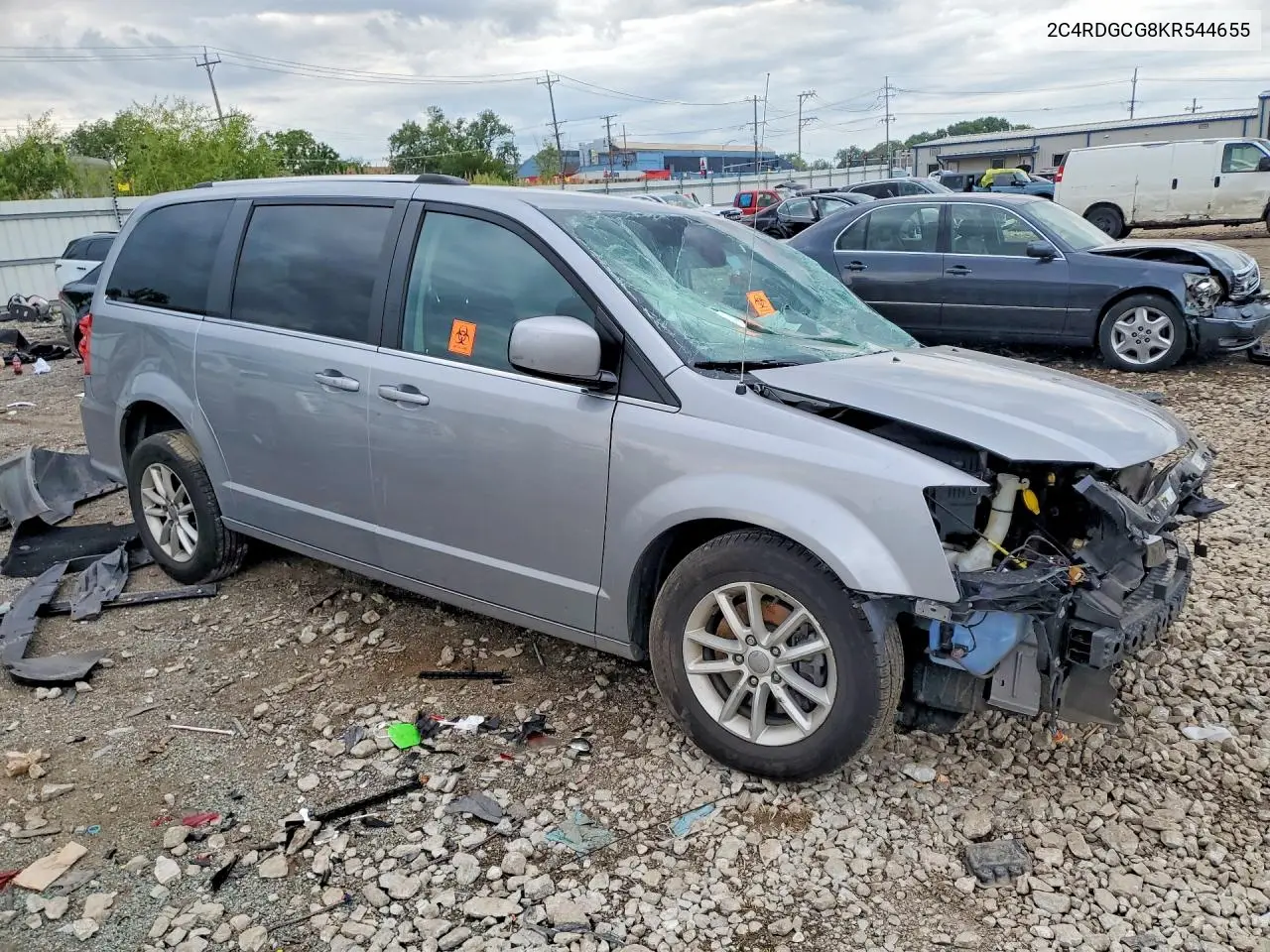 2019 Dodge Grand Caravan Sxt VIN: 2C4RDGCG8KR544655 Lot: 58601026
