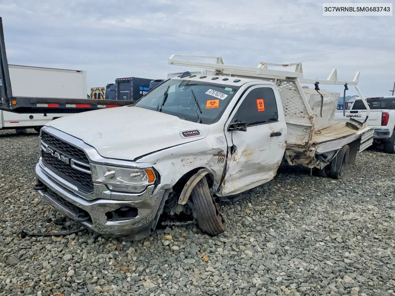 2021 Dodge Ram 5500 Flatbed Truck VIN: 3C7WRNBL5MG683743 Lot: 47676376