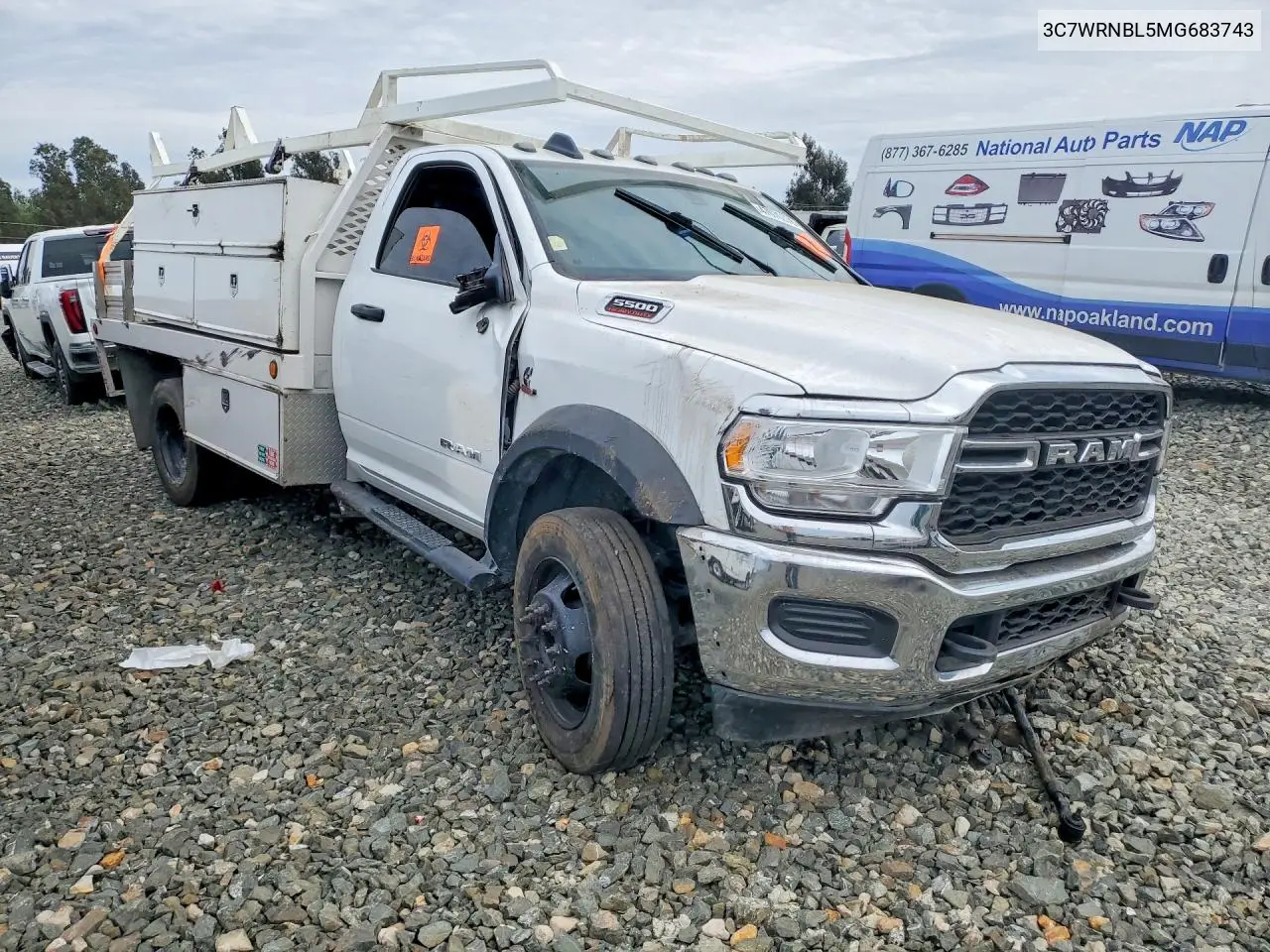 2021 Dodge Ram 5500 Flatbed Truck VIN: 3C7WRNBL5MG683743 Lot: 47676376